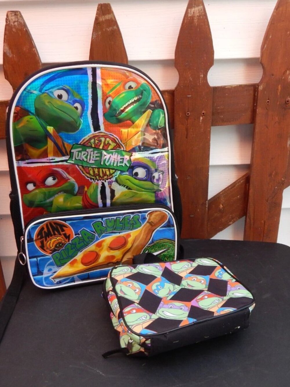 Teenage Mutant Ninja Turtles Backpack Bookbag w/ Lunchbox TMNT